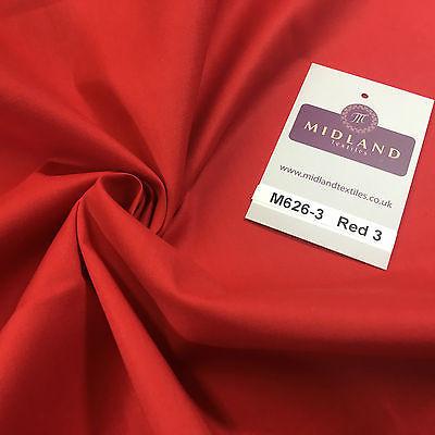 Plain Cotton Poplin one way stretch Dress Fabric 58' M626 Mtex