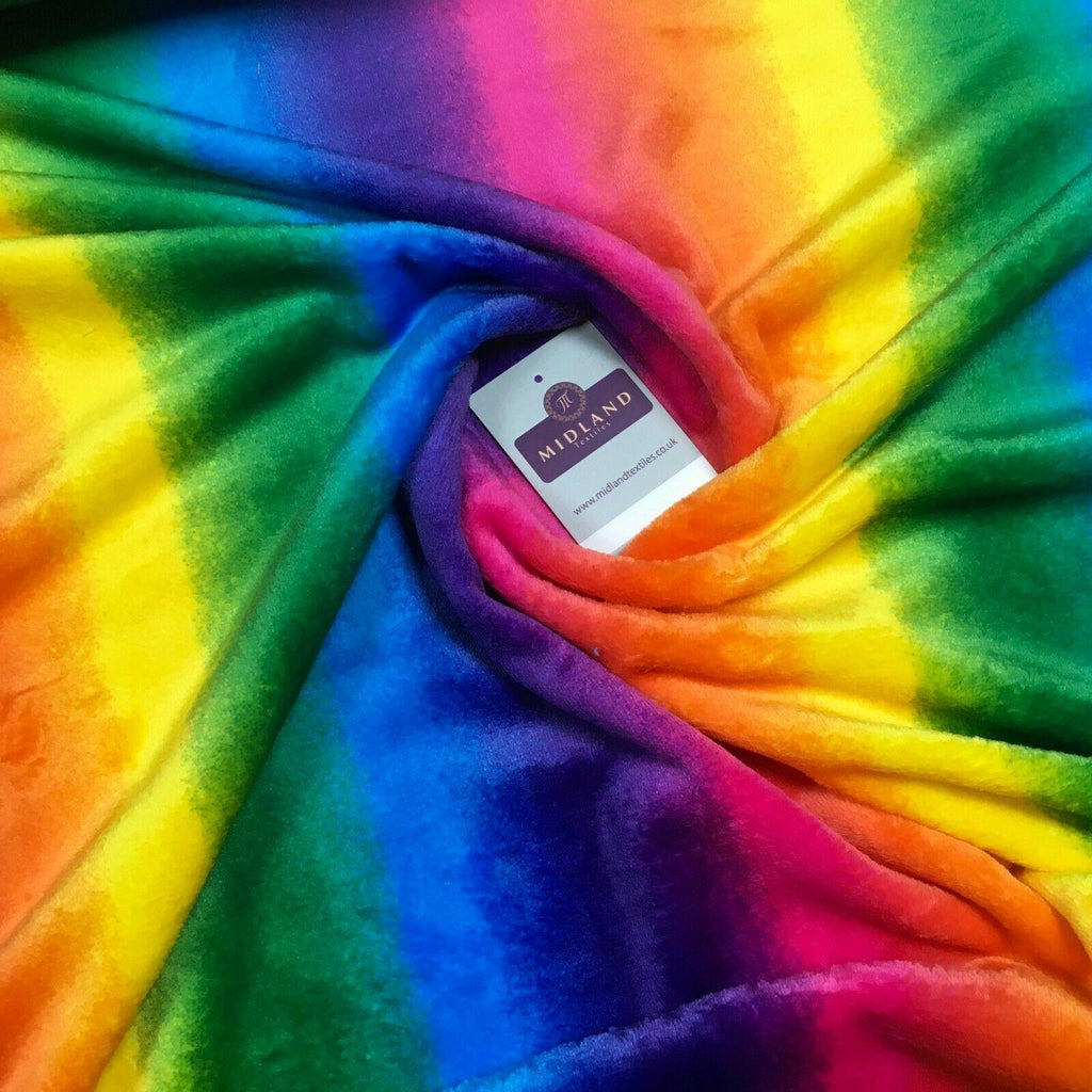 Super soft Rainbow coloured  Cuddle Fleece Fabric 150 cm MH1279 Mtex