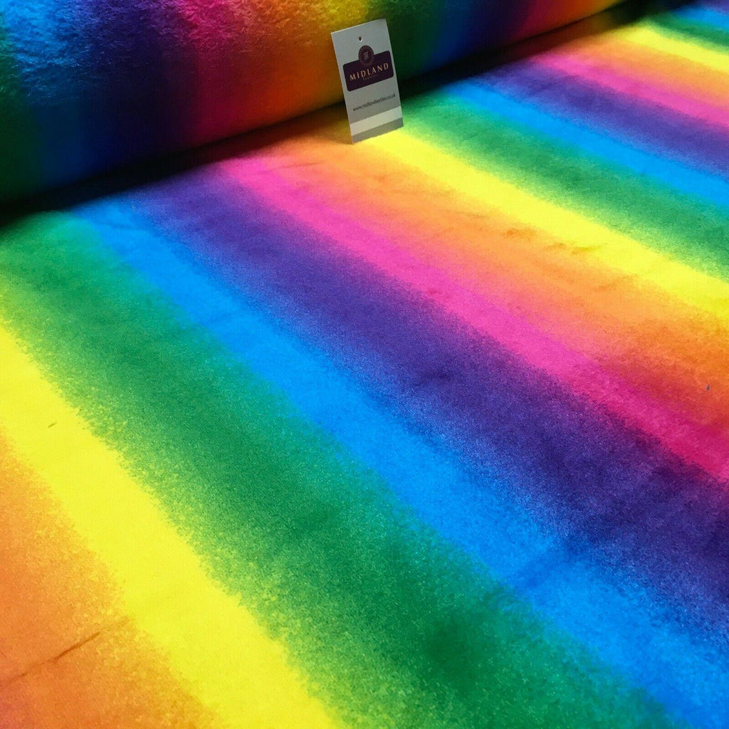 Super soft Rainbow coloured  Cuddle Fleece Fabric 150 cm MH1279 Mtex