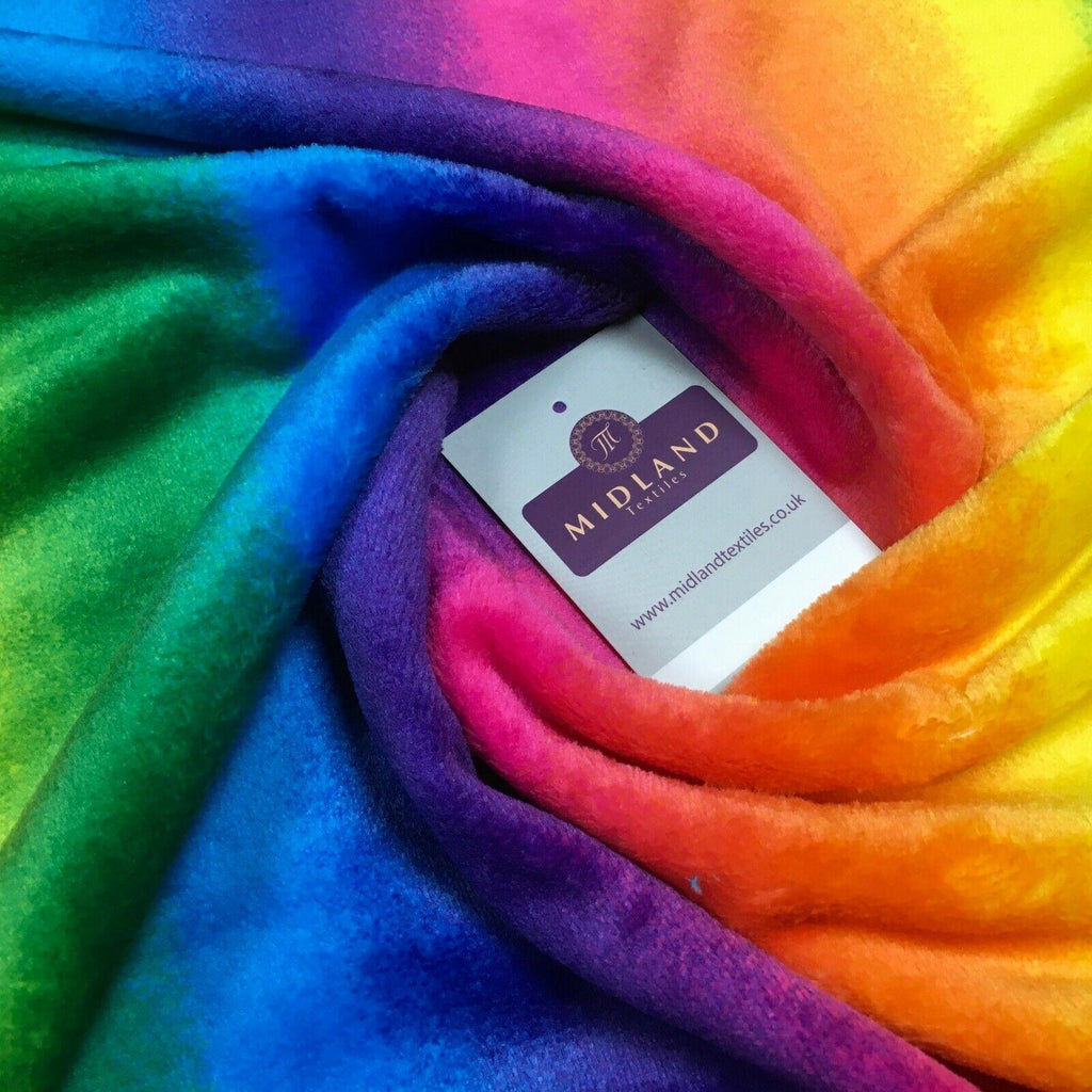 Super soft Rainbow coloured  Cuddle Fleece Fabric 150 cm MH1279 Mtex