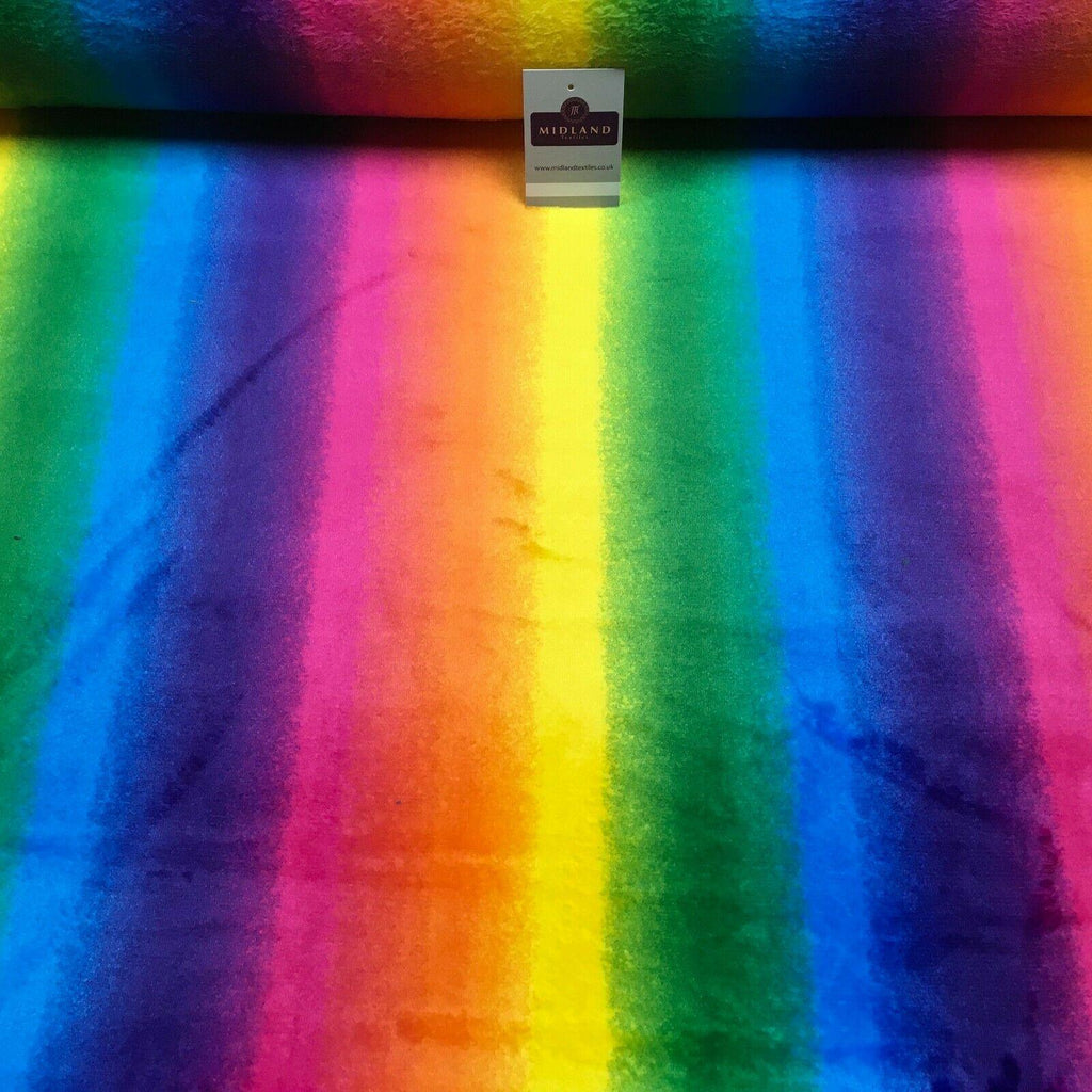 Super soft Rainbow coloured  Cuddle Fleece Fabric 150 cm MH1279 Mtex