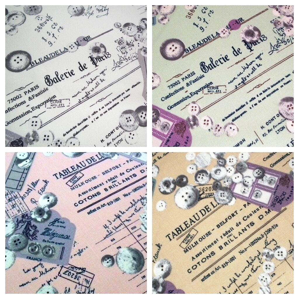 100% Cotton Canvas Craft Fabric French Theme Per Metre 44" M11 Mtex