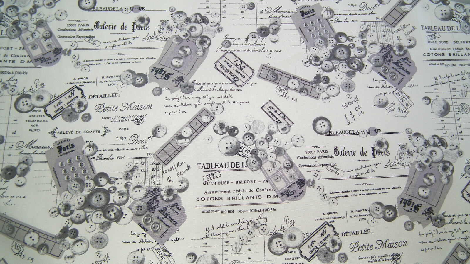 100% Cotton Canvas Craft Fabric French Theme Per Metre 44" M11 Mtex