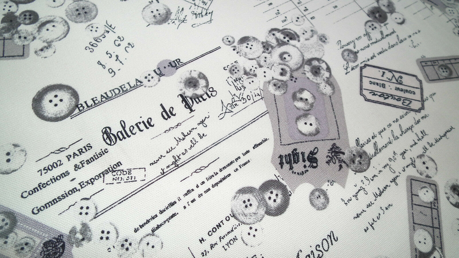 100% Cotton Canvas Craft Fabric French Theme Per Metre 44" M11 Mtex