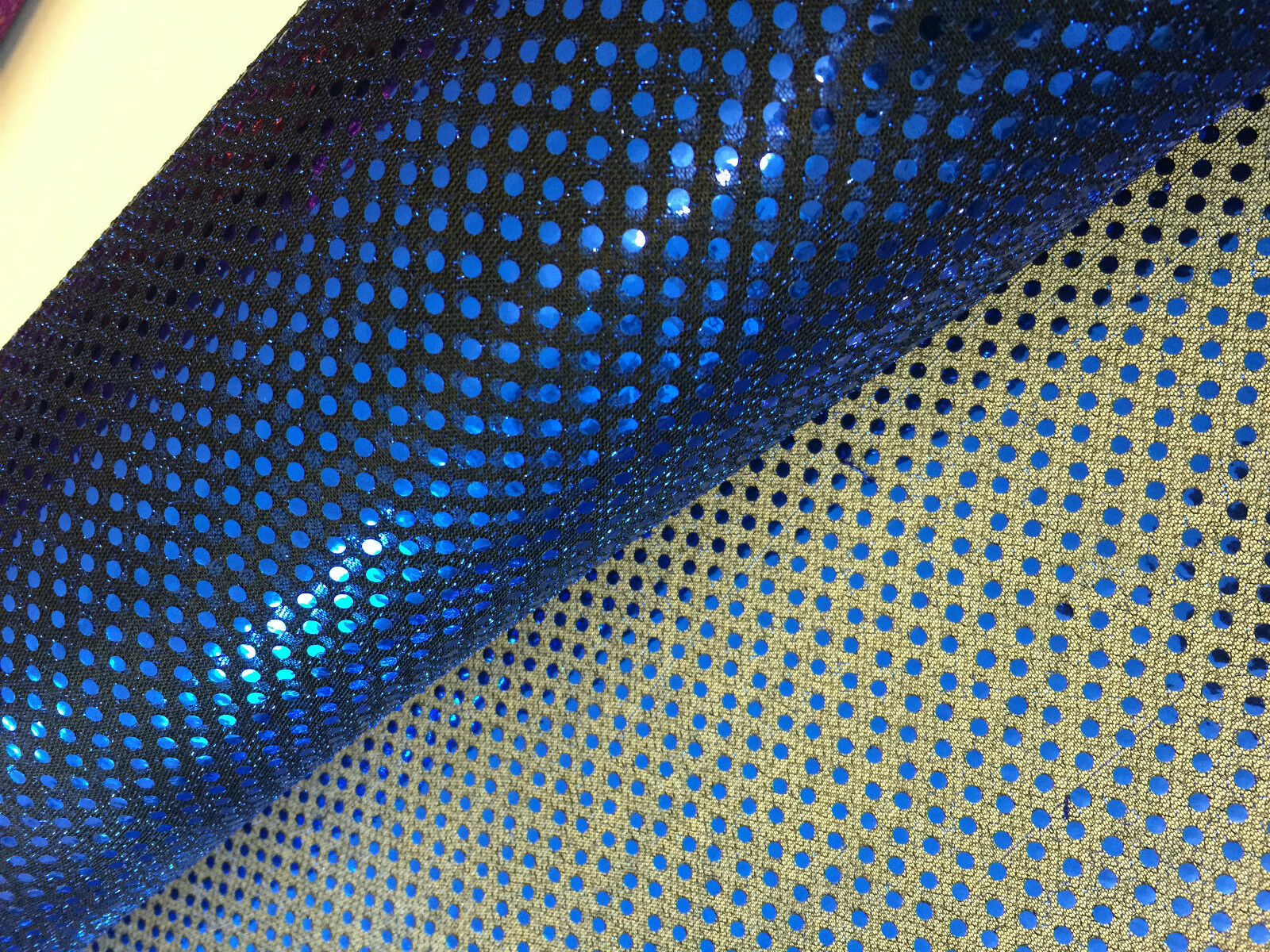 Tela de jersey de malla elástica de red, por metro azul claro -  México