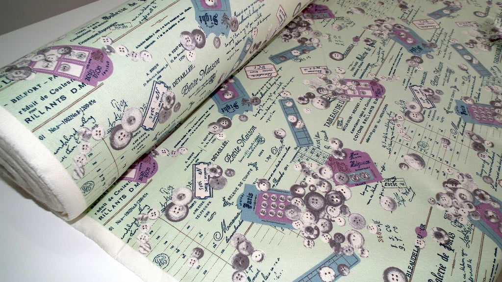 100% Cotton Canvas Craft Fabric French Theme Per Metre 44