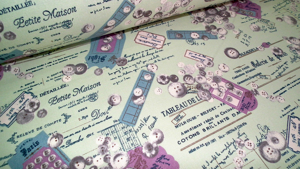 100% Cotton Canvas Craft Fabric French Theme Per Metre 44