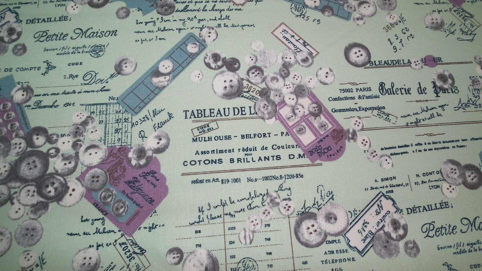 100% Cotton Canvas Craft Fabric French Theme Per Metre 44" M11 Mtex