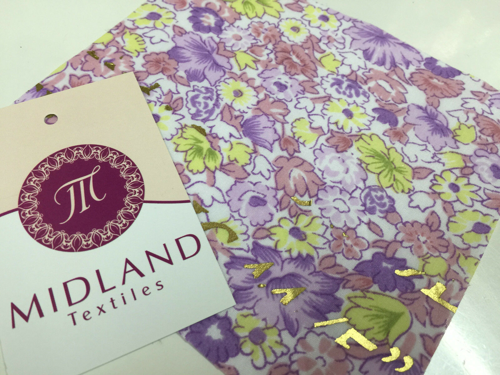 Floral Meadow Flower Poly cotton Print Fabric -44' wide M344