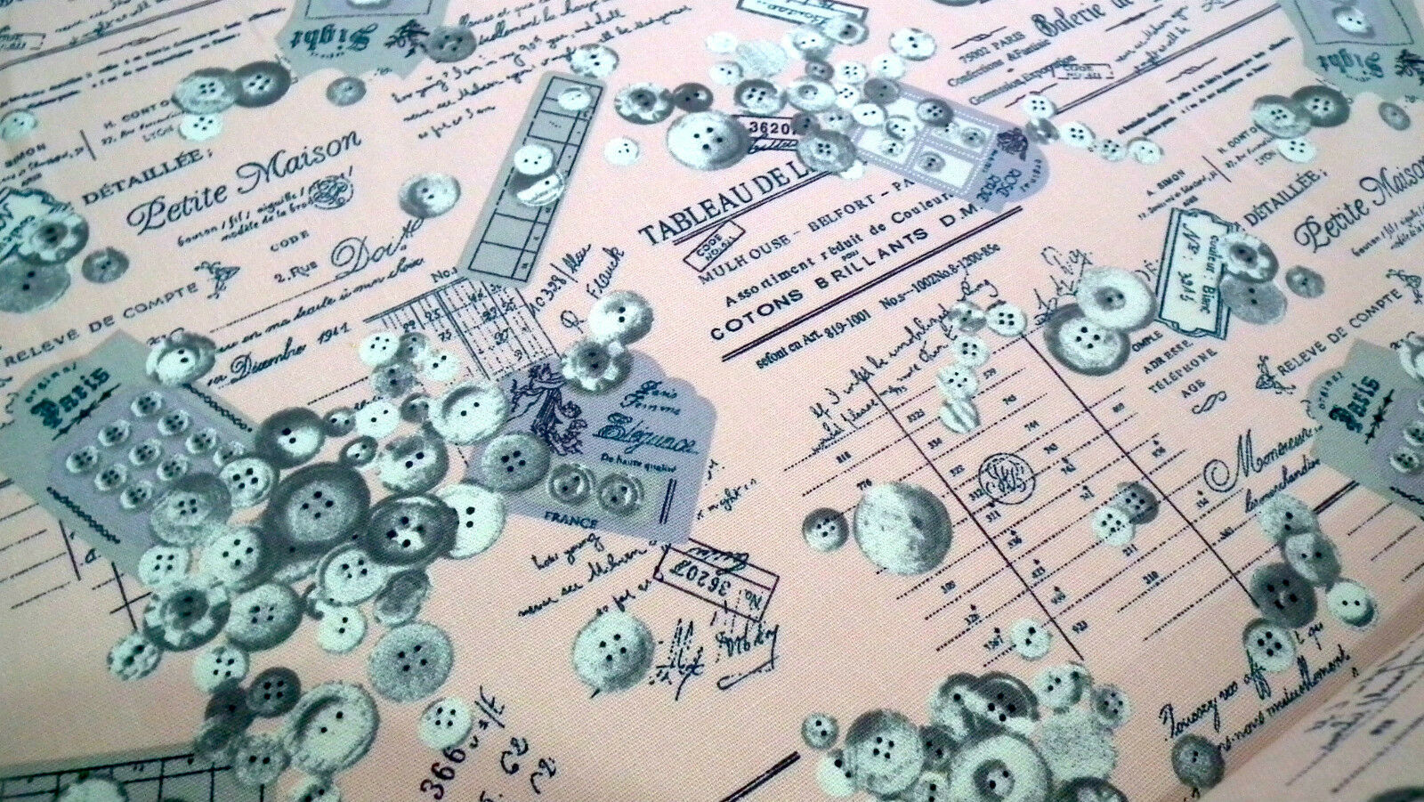 100% Cotton Canvas Craft Fabric French Theme Per Metre 44" M11 Mtex