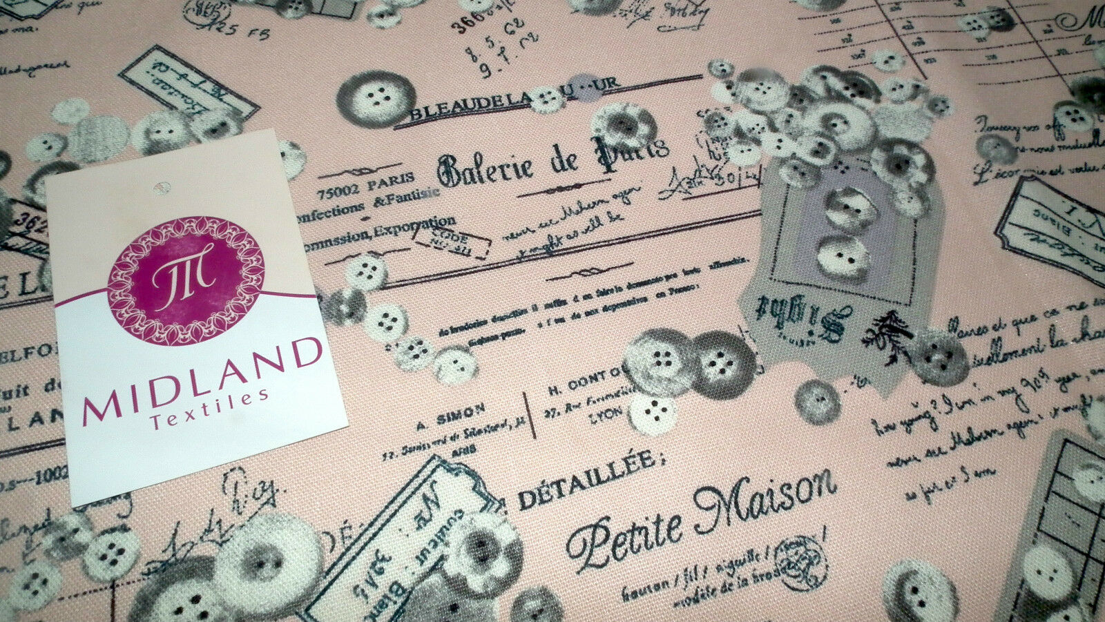 100% Cotton Canvas Craft Fabric French Theme Per Metre 44" M11 Mtex