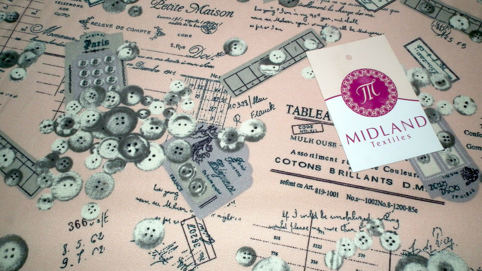 100% Cotton Canvas Craft Fabric French Theme Per Metre 44" M11 Mtex