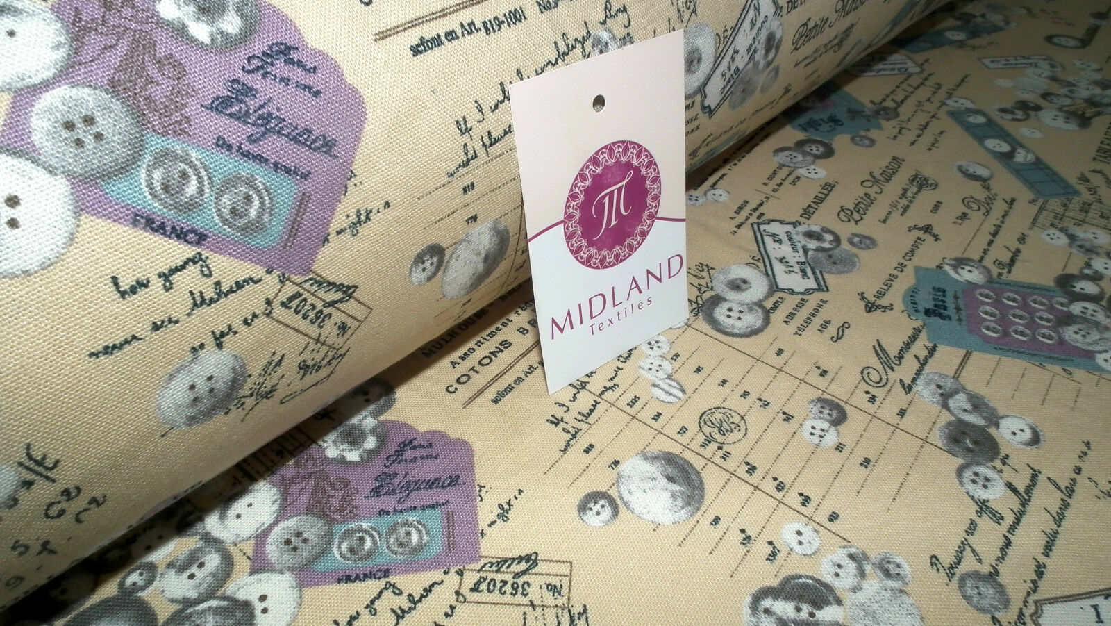 100% Cotton Canvas Craft Fabric French Theme Per Metre 44" M11 Mtex