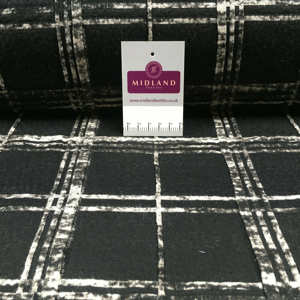 Black check jersey waffle dress Fabric M1400-22 Mtex