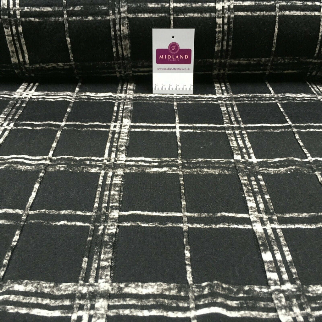 Black check jersey waffle dress Fabric M1400-22 Mtex