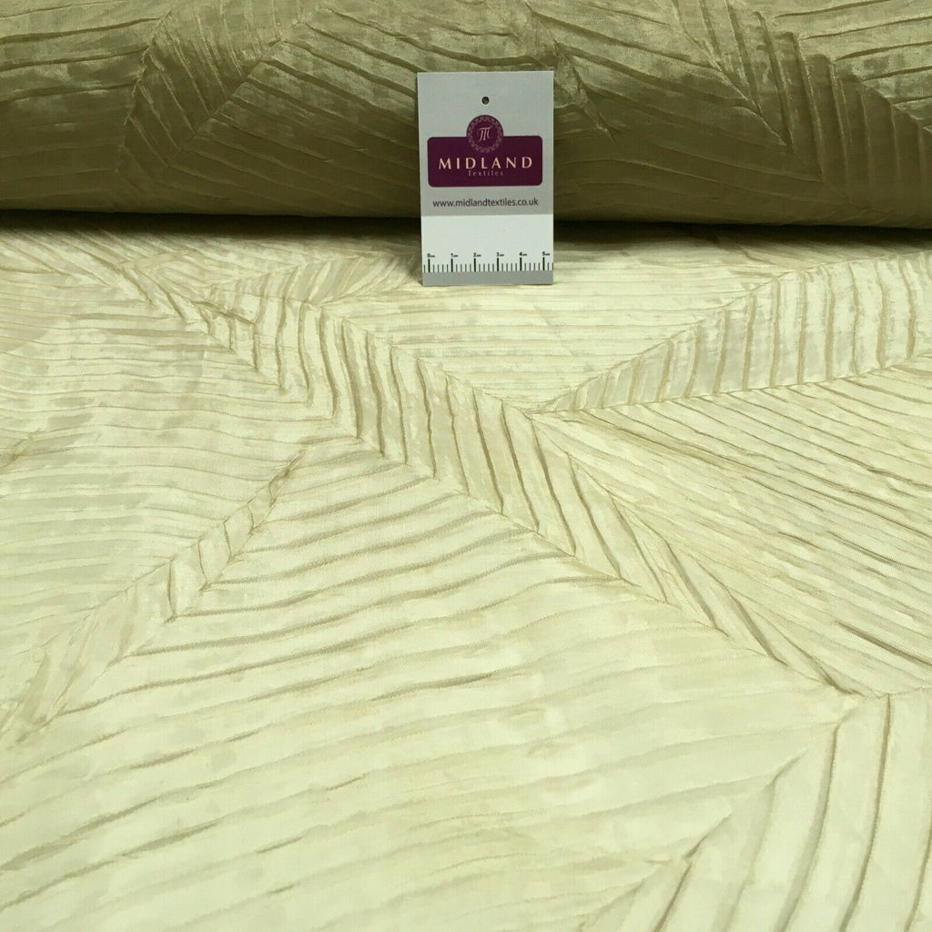 Stone Gold pleated leaf organza Fabric M1400-23 Mtex