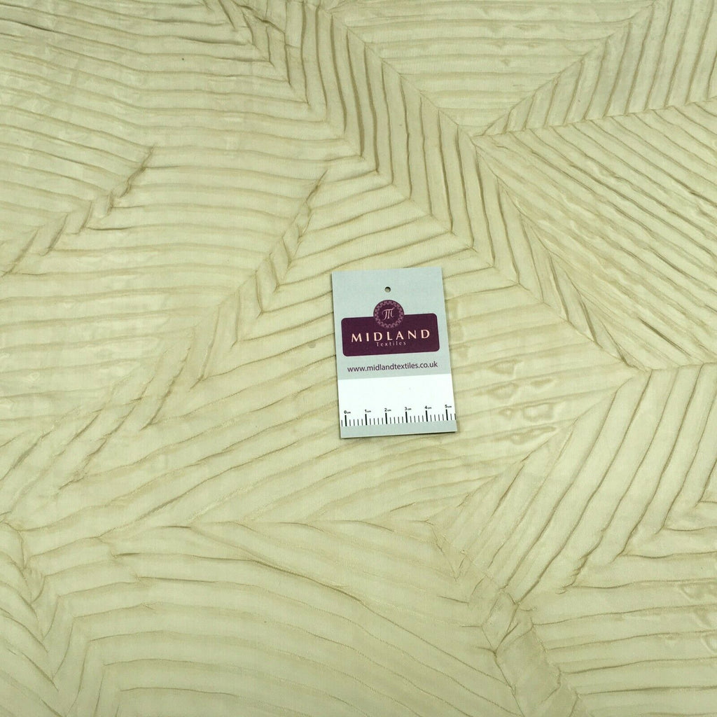 Stone Gold pleated leaf organza Fabric M1400-23 Mtex