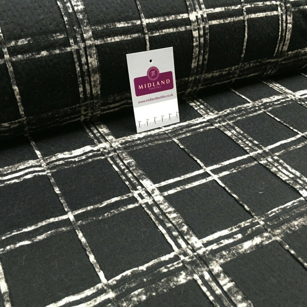 Black check jersey waffle dress Fabric M1400-22 Mtex