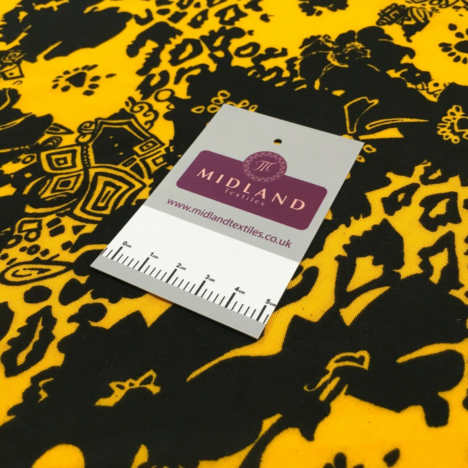 Black yellow floral viscose dress Fabric M1400-19 Mtex