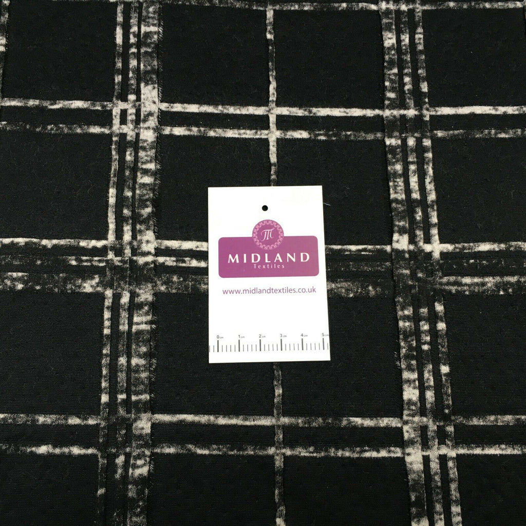 Black check jersey waffle dress Fabric M1400-22 Mtex