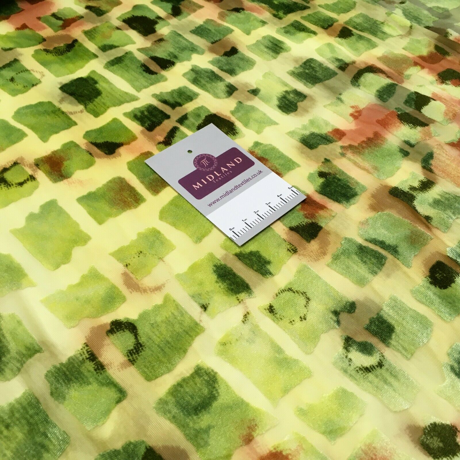 Lime burnout velvet geometric dress Fabric M1400-17 Mtex