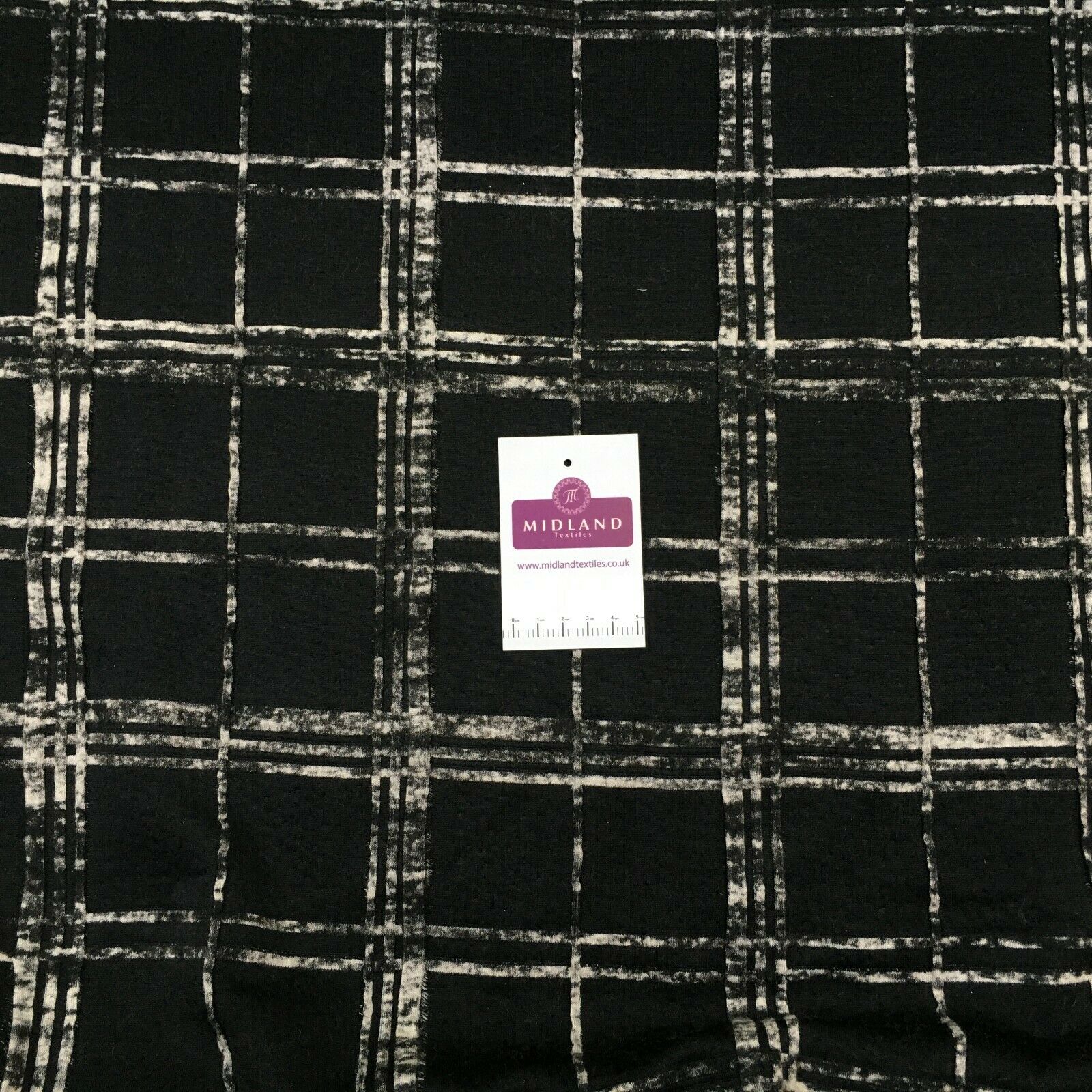 Black check jersey waffle dress Fabric M1400-22 Mtex