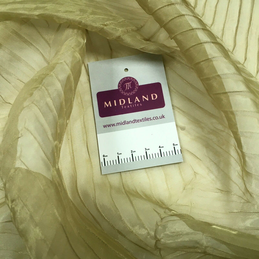 Stone Gold pleated leaf organza Fabric M1400-23 Mtex