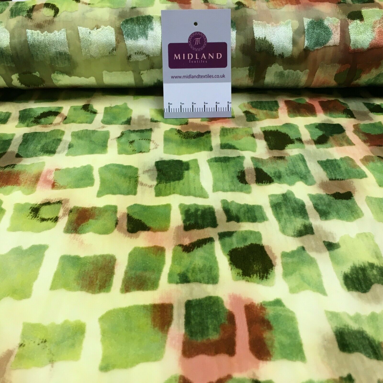 Lime burnout velvet geometric dress Fabric M1400-17 Mtex