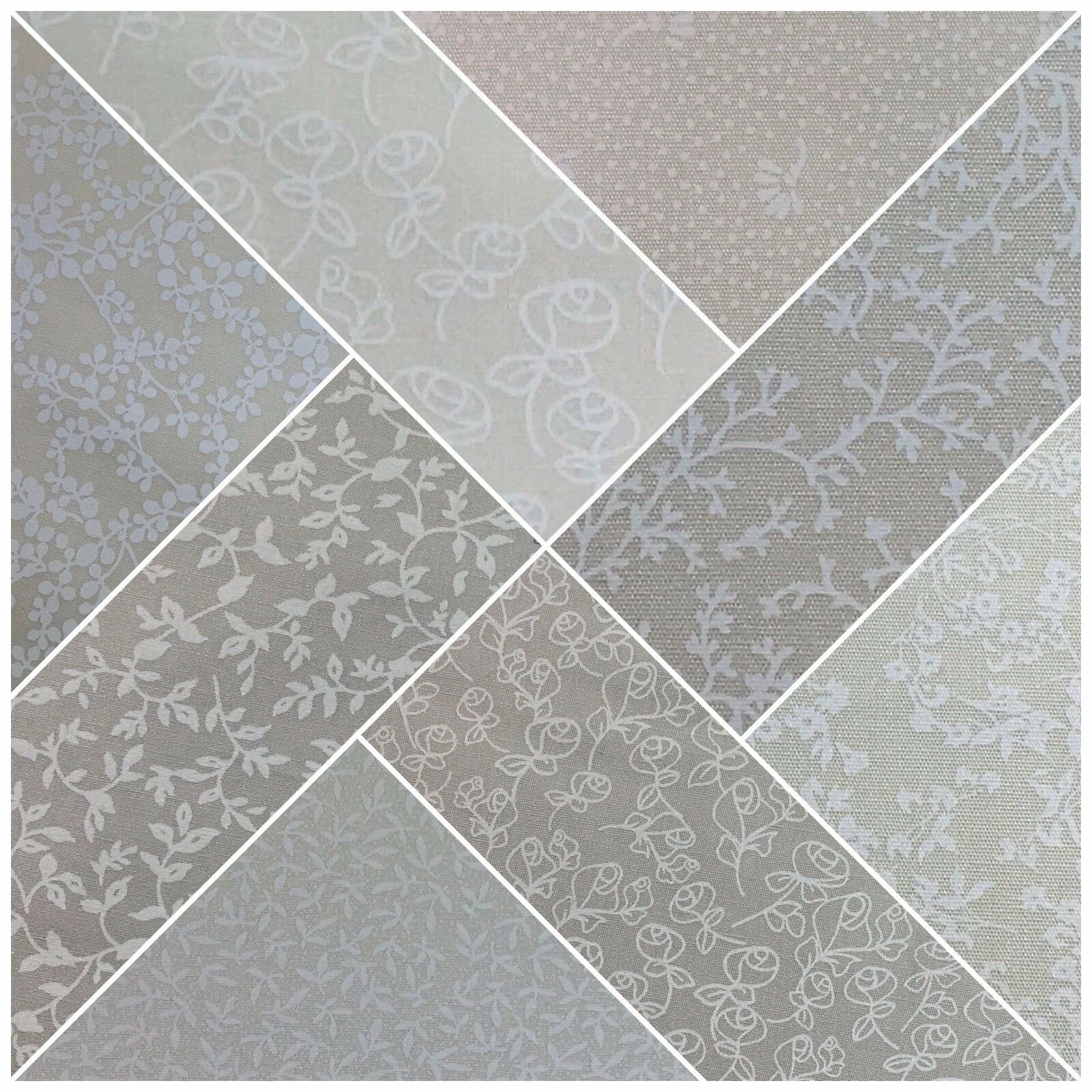 Cream Floral 100% Cotton poplin printed craft fabric 45' M734 Mtex