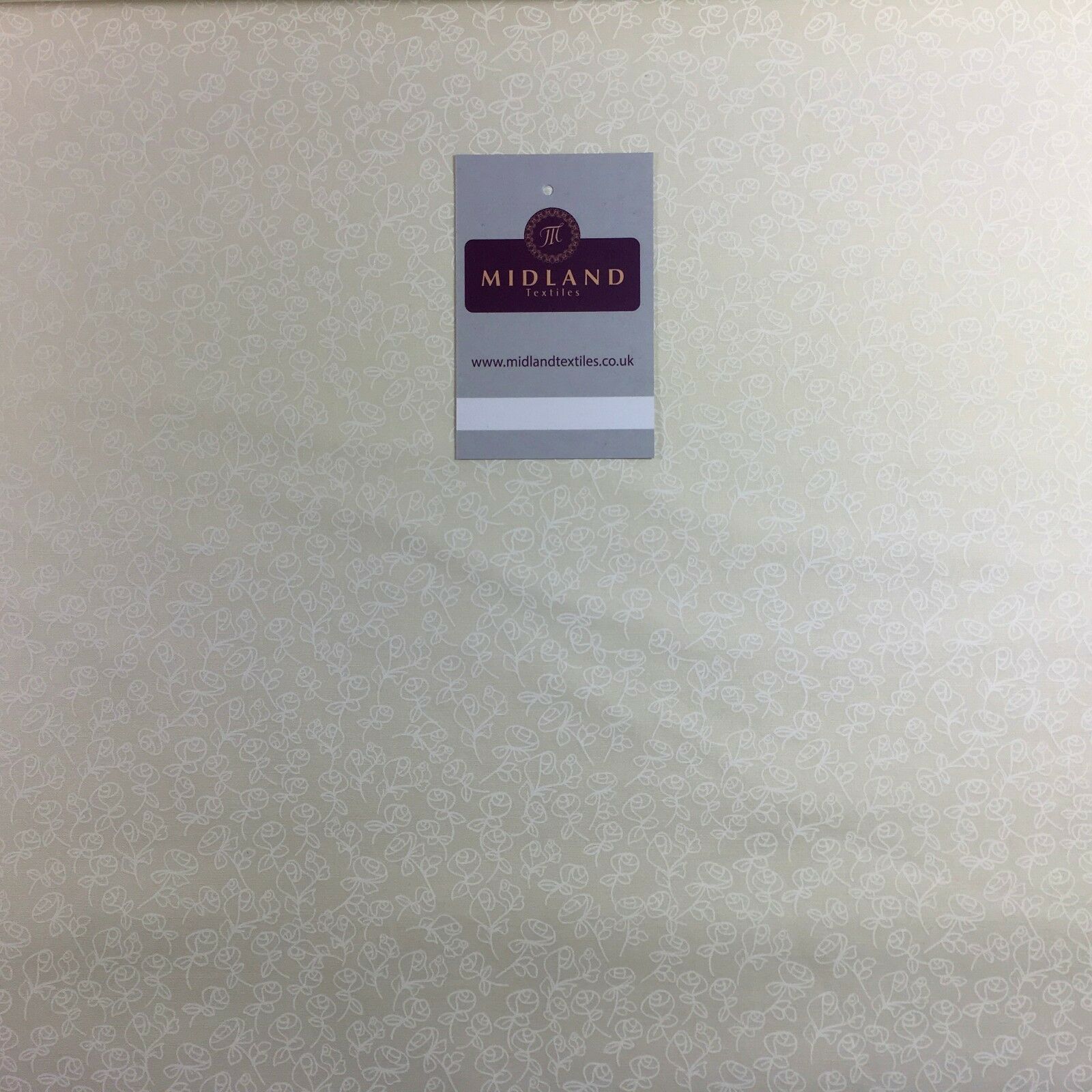 Cream Floral 100% Cotton poplin printed craft fabric 45' M734 Mtex