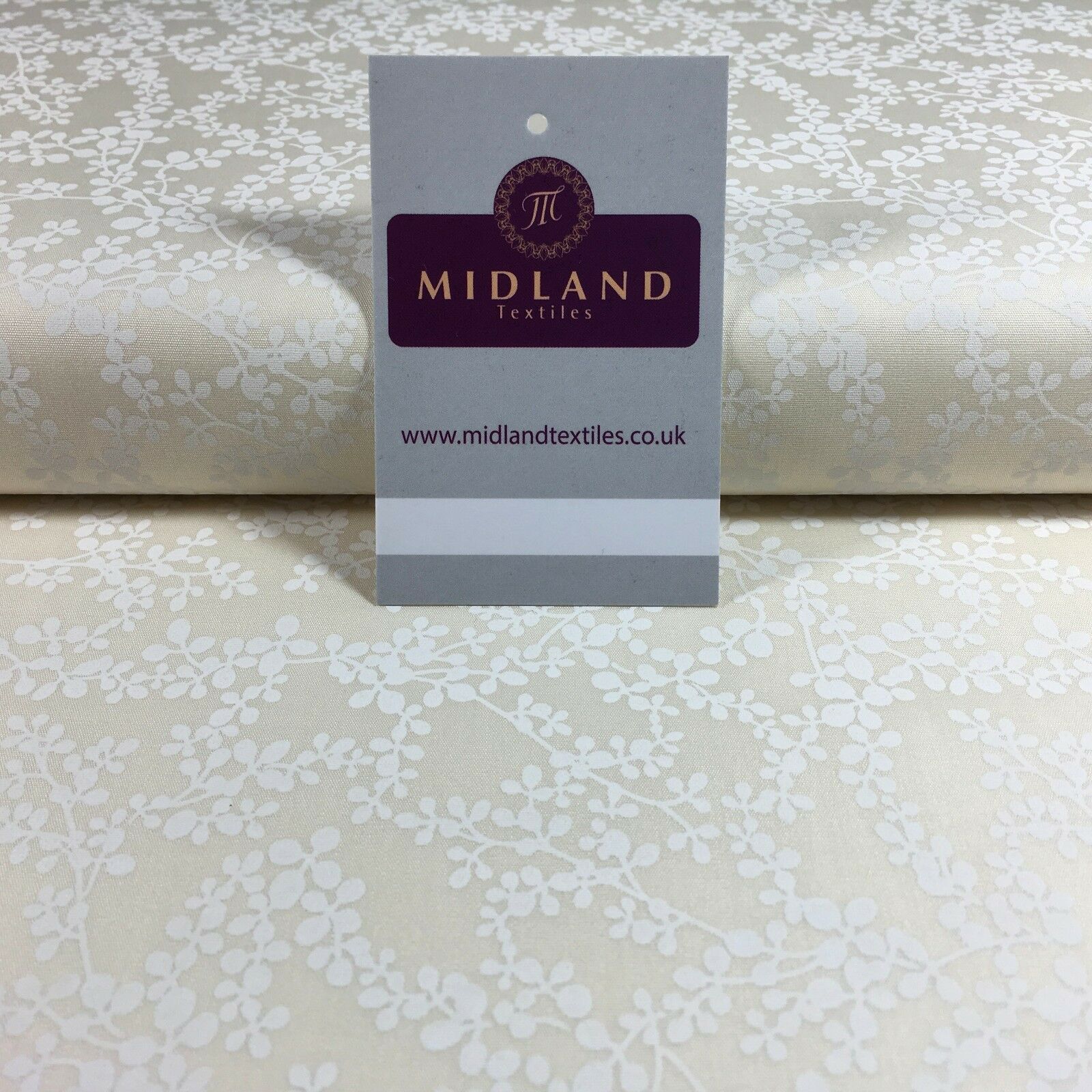 Cream Floral 100% Cotton poplin printed craft fabric 45' M734 Mtex