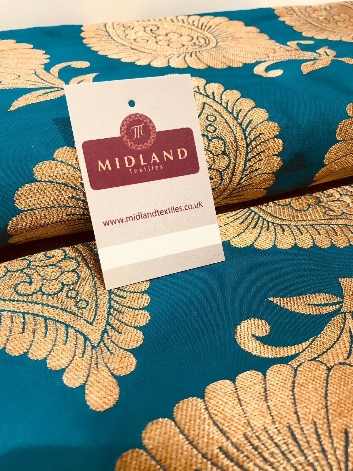 Gold Metallic Paisley Indian banarsi brocade Fabric 44' Wide M808 Mtex