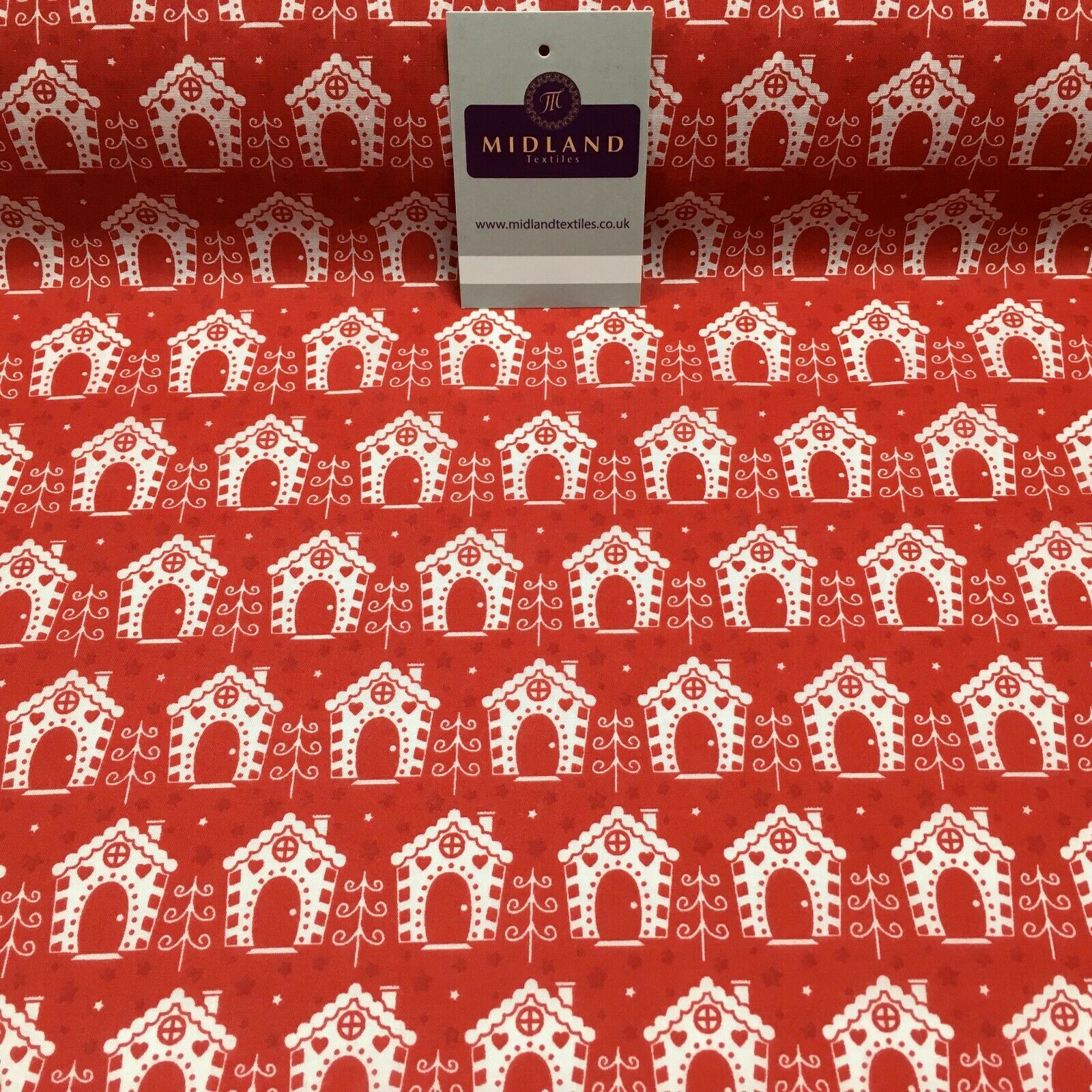 Christmas Bird House Printed Polycotton Fabric Craft Gifts 110 cm MD1287 Mtex