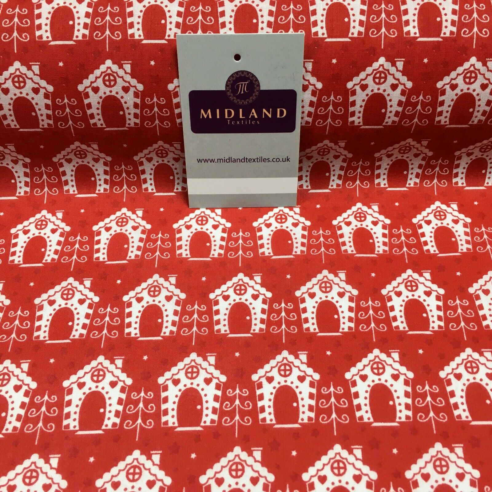 Christmas Bird House Printed Polycotton Fabric Craft Gifts 110 cm MD1287 Mtex