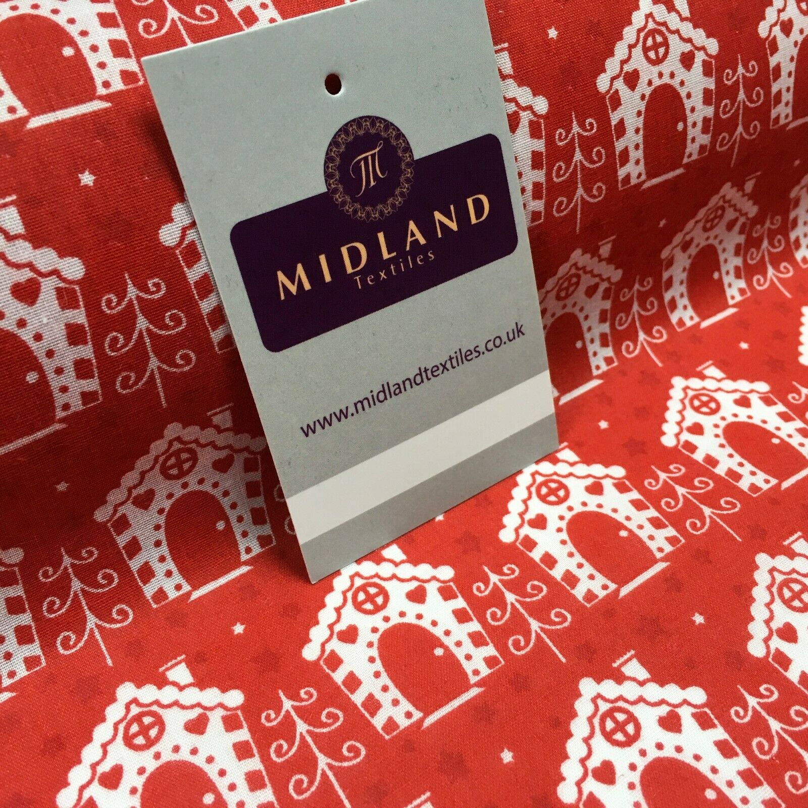 Christmas Bird House Printed Polycotton Fabric Craft Gifts 110 cm MD1287 Mtex