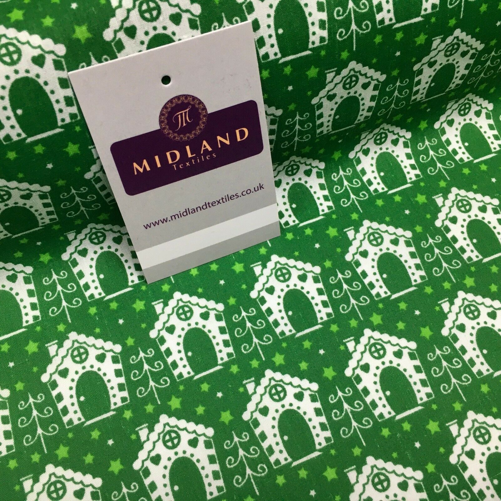 Christmas Bird House Printed Polycotton Fabric Craft Gifts 110 cm MD1287 Mtex