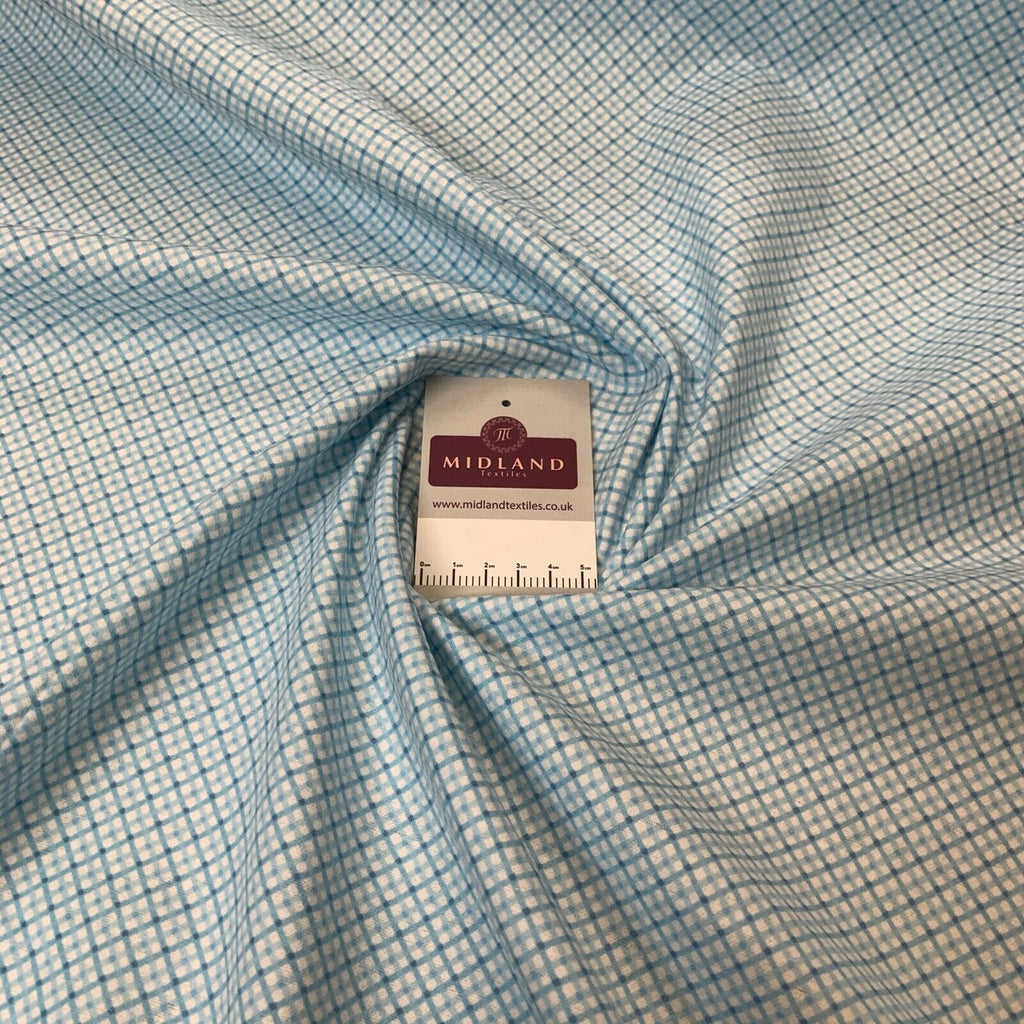 Baby blue diamond check Cotton Wynciette Soft Brushed Fabric 100cm Wide M1227-13