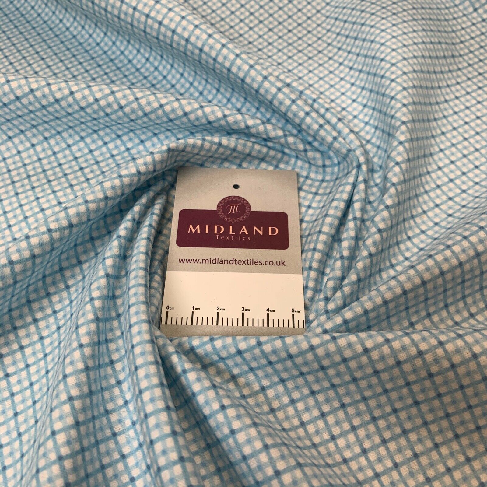 Baby blue diamond check Cotton Wynciette Soft Brushed Fabric 100cm Wide M1227-13
