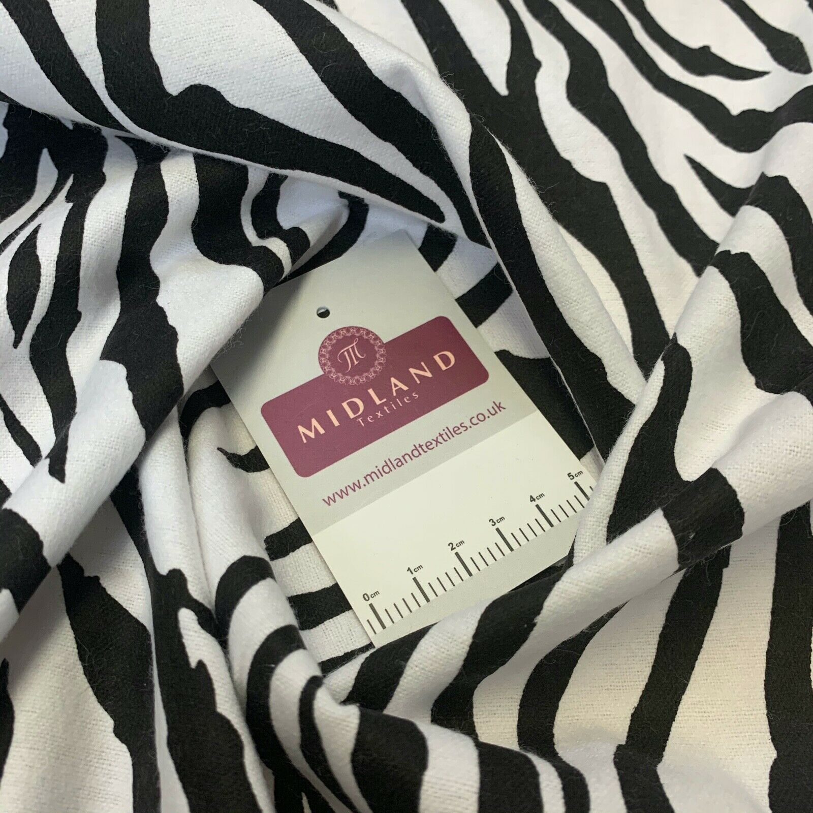 Black white zebra Cotton Wynciette Soft Brushed Fabric 110 cm Wide MK1227-9