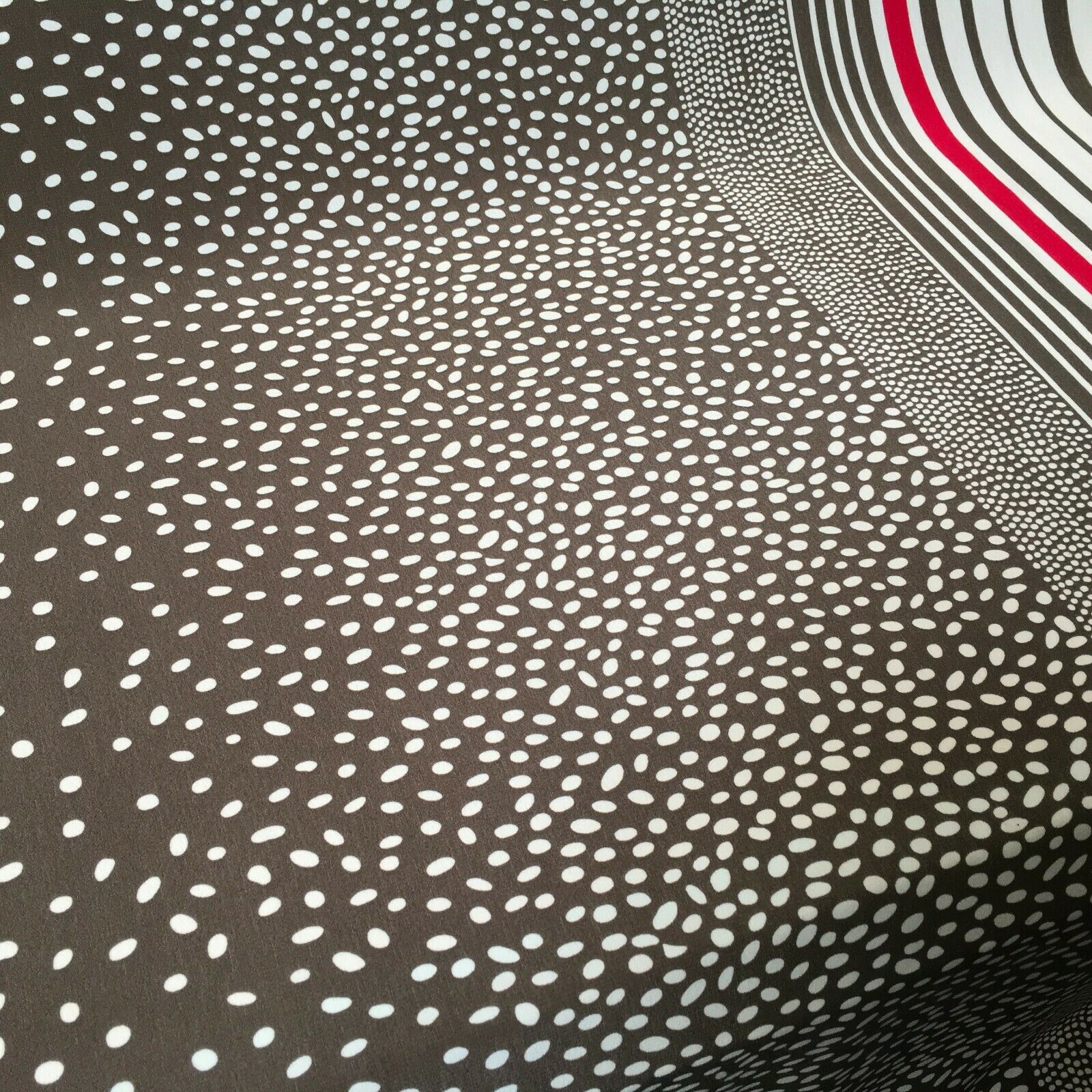 Brown Double border stripped crepe de chine Dress Fabric 147 cm M145-77 Mtex