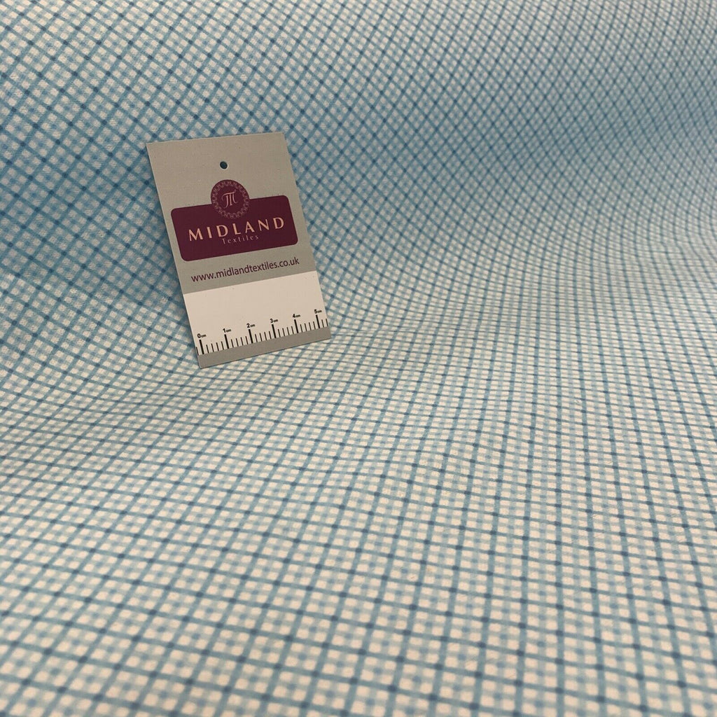 Baby blue diamond check Cotton Wynciette Soft Brushed Fabric 100cm Wide M1227-13