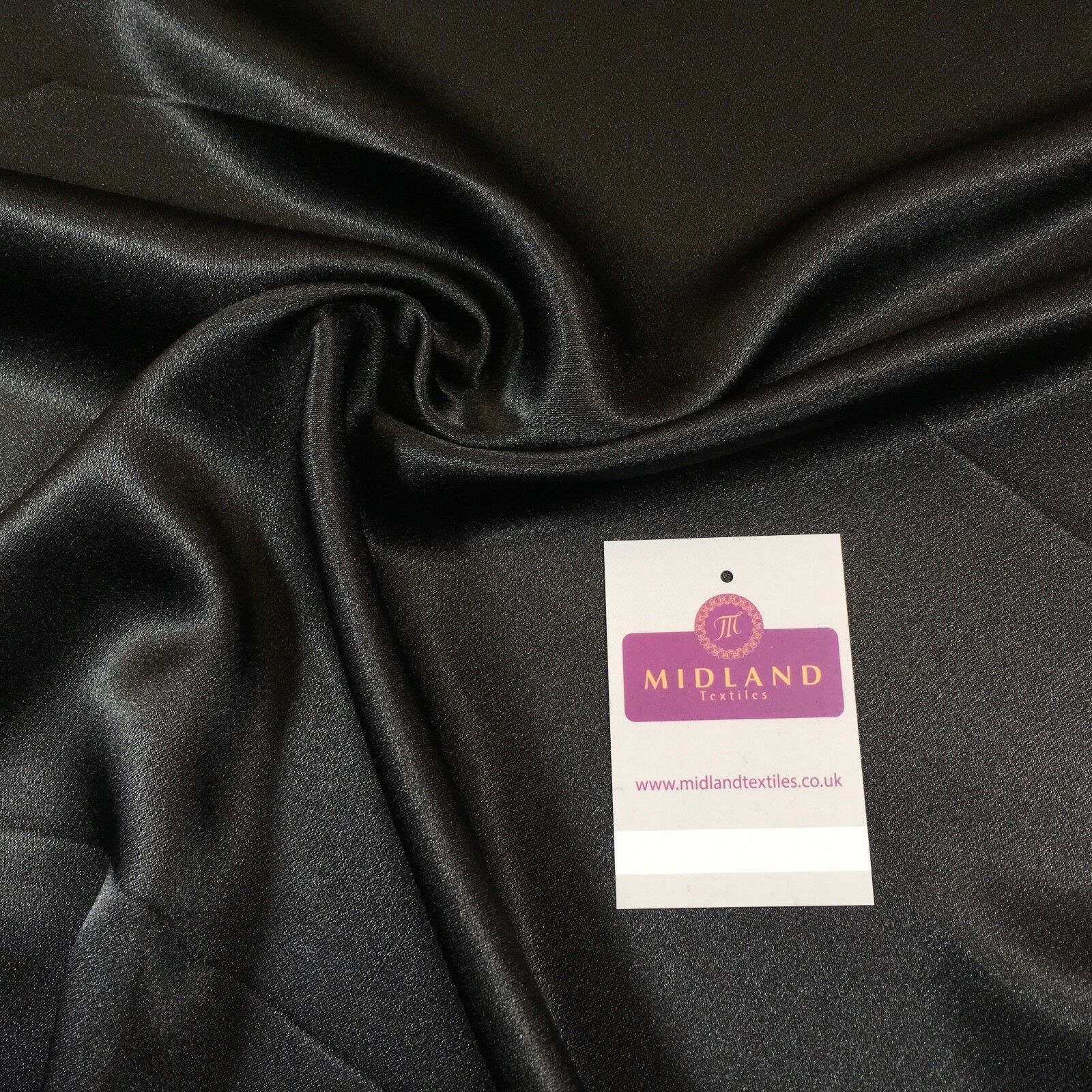 Black Plain Silky Smooth Crepe Back Satin Dress Fabric  58' Wide Mtex MJ830