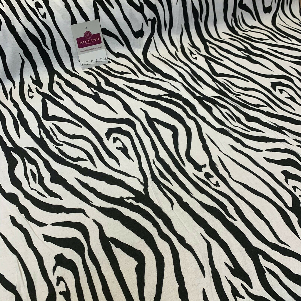 Black white zebra Cotton Wynciette Soft Brushed Fabric 110 cm Wide MK1227-9