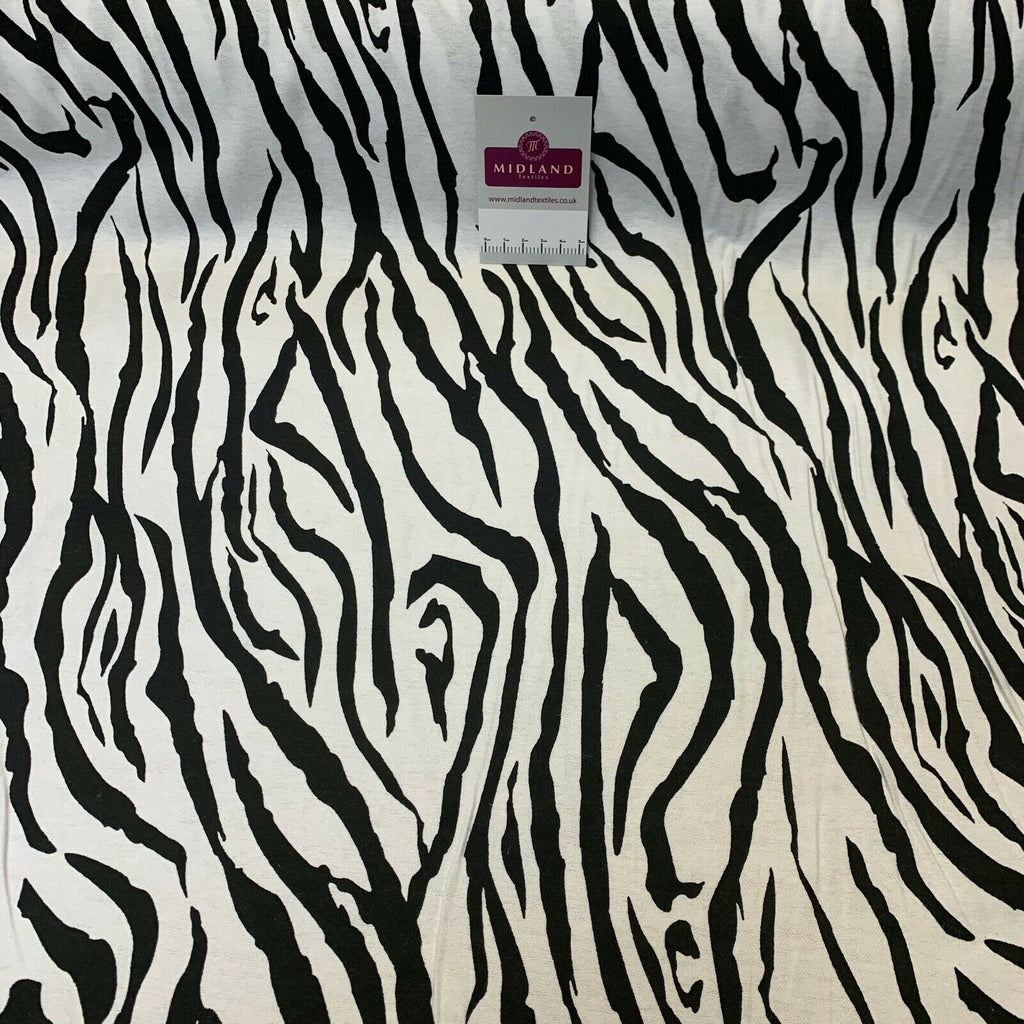 Black white zebra Cotton Wynciette Soft Brushed Fabric 110 cm Wide MK1227-9