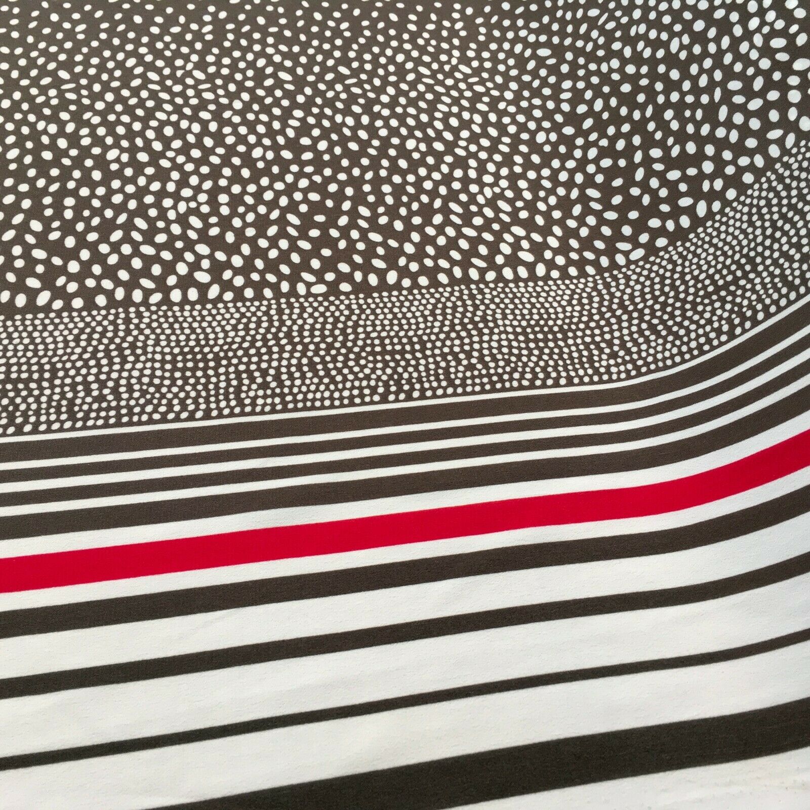 Brown Double border stripped crepe de chine Dress Fabric 147 cm M145-77 Mtex