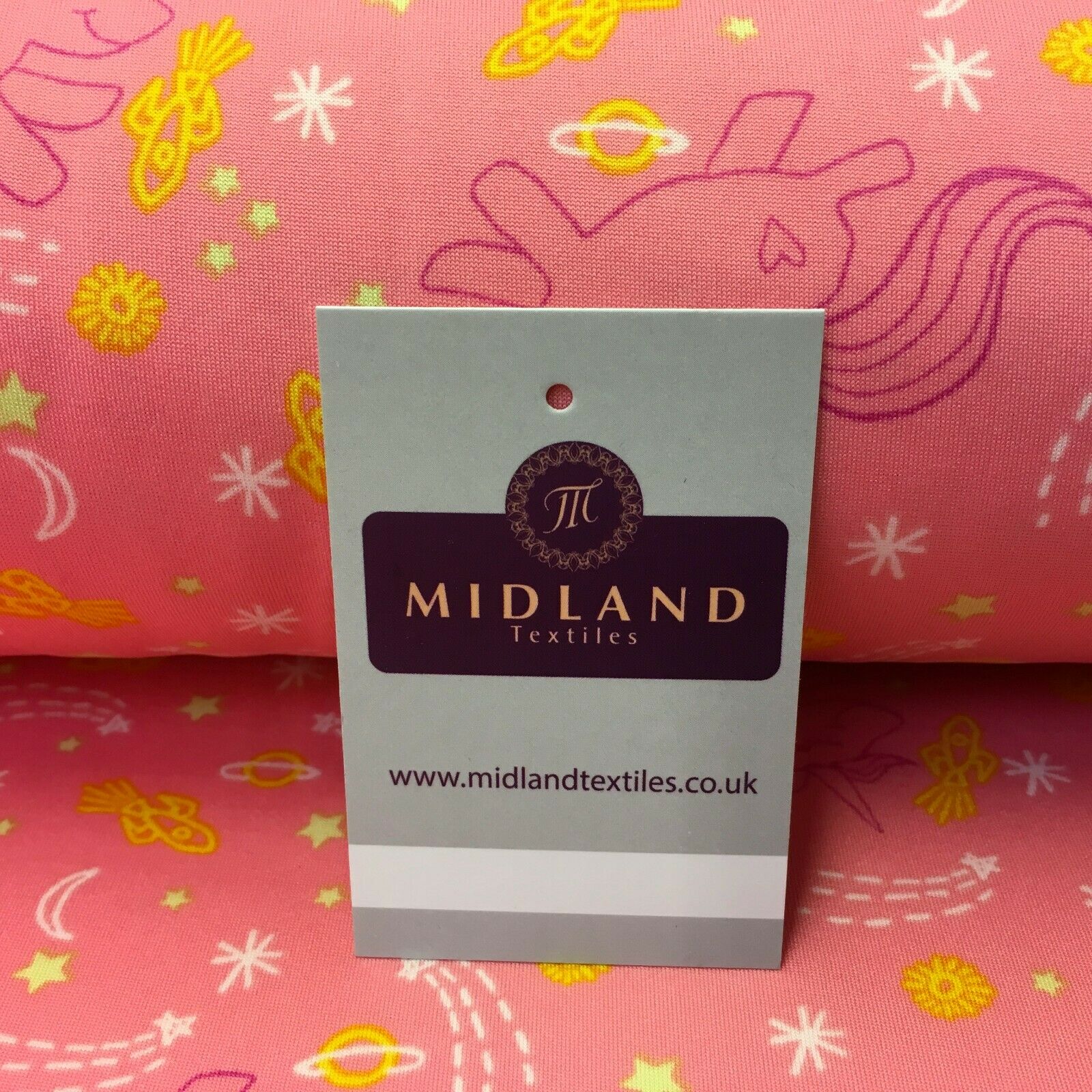 Coral Pink Unicorns Printed Brushed Jersey Dress fabric 150cm Wide MK1106-5 Mtex