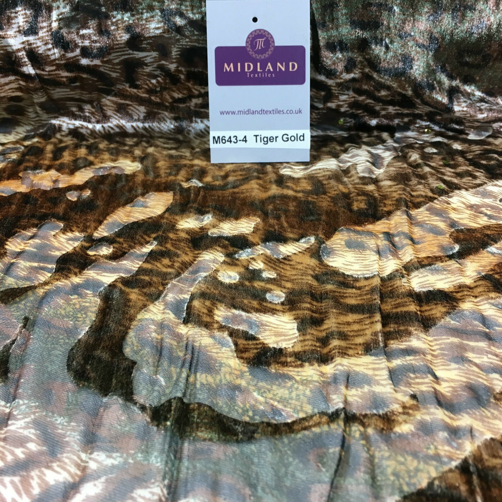 Animal print Velvet Devore Chiffon diagonal stone embellishment 55' wide M643