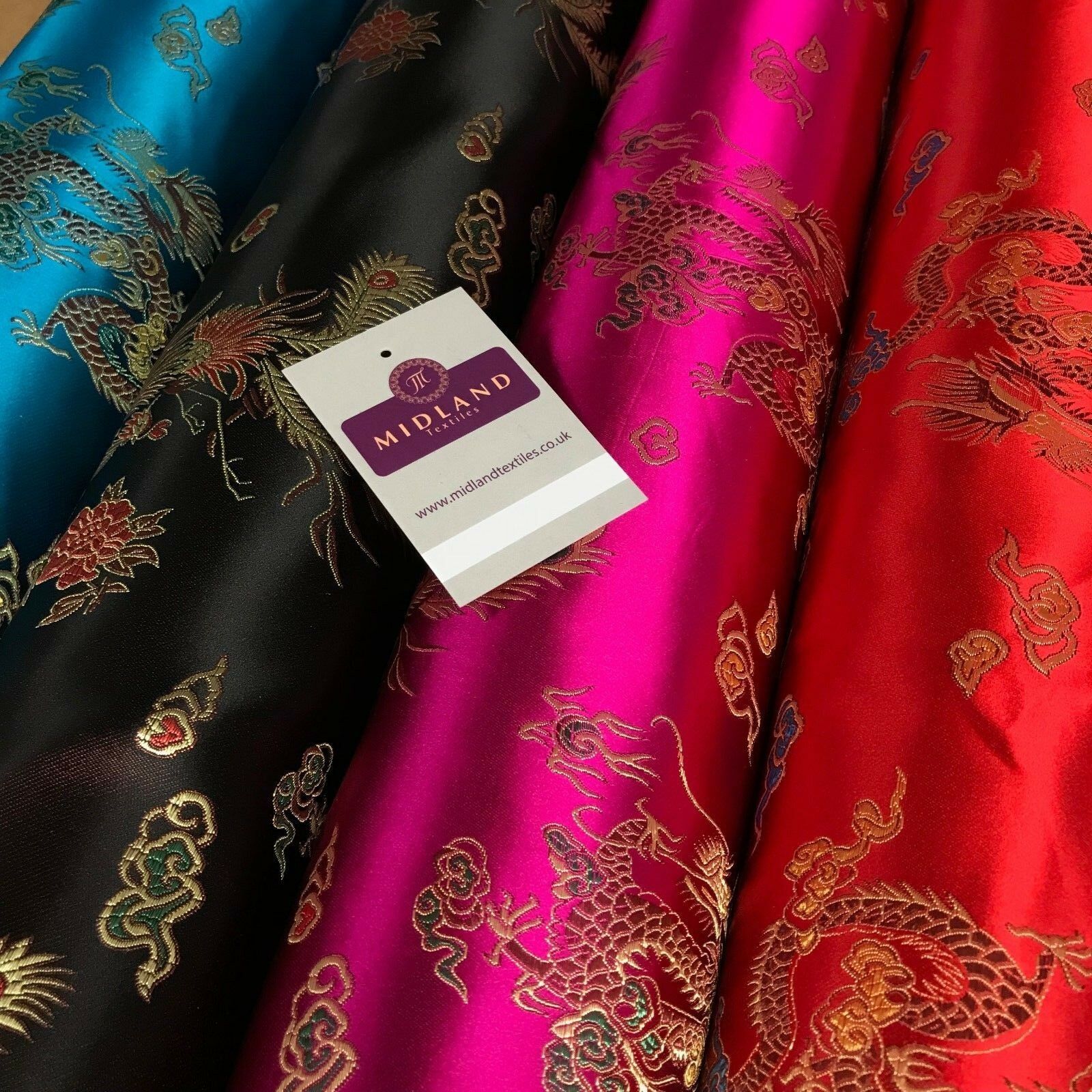 Chinese oriental Dragon silky satin brocade dress fabric 45' wide M797