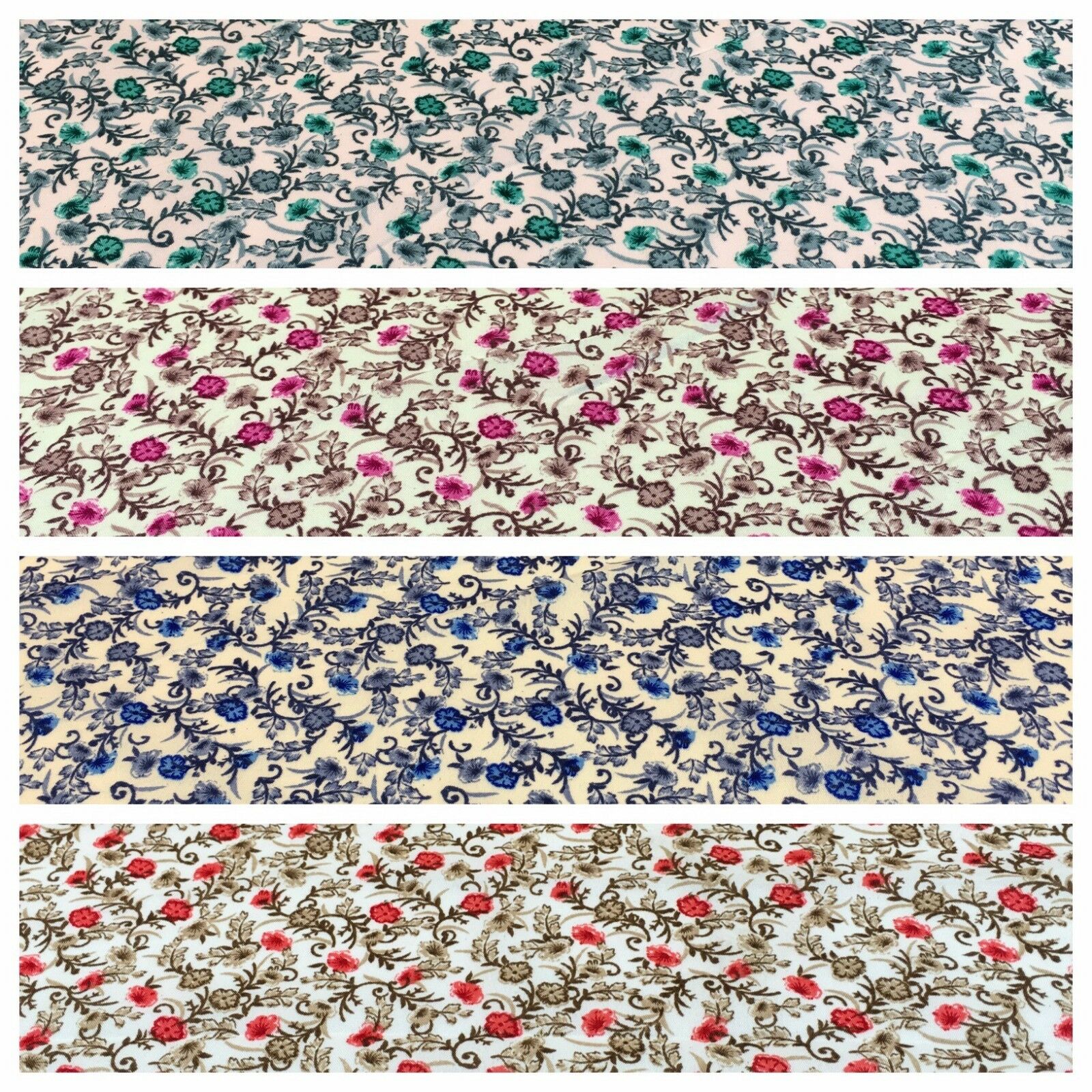 Floral Vintage Shabby Chic Printed soft crepe dress fabric 44' M762 Mtex