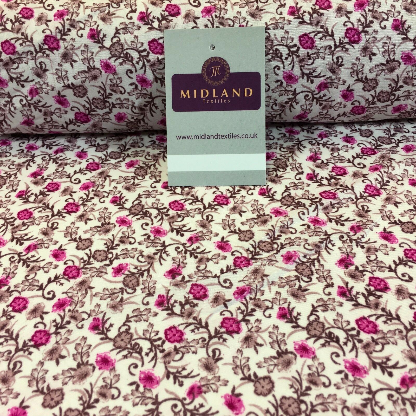 Floral Vintage Shabby Chic Printed soft crepe dress fabric 44' M762 Mtex